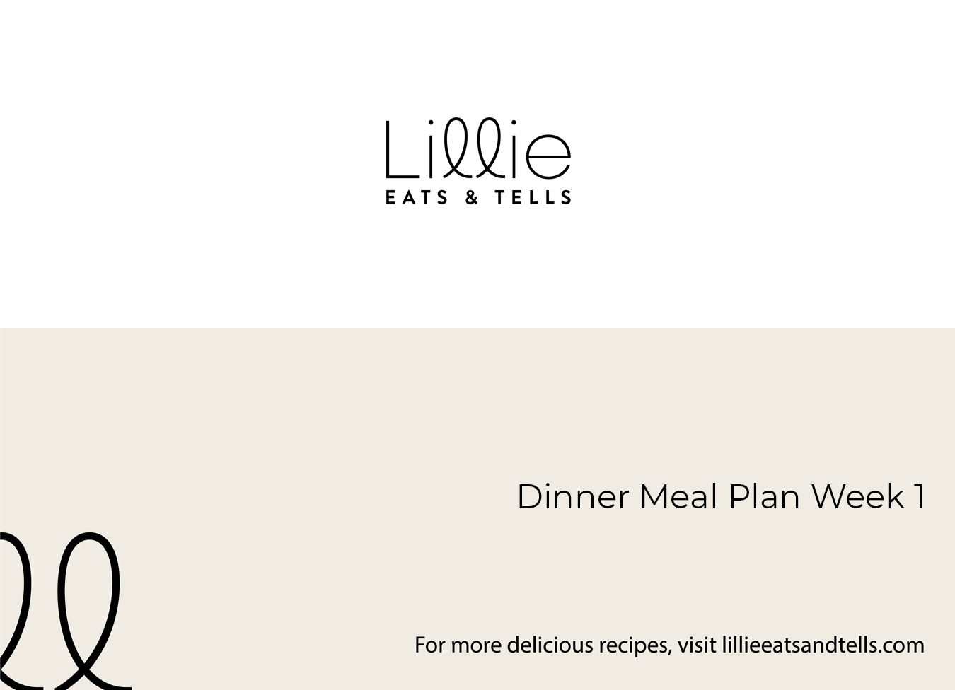 Meal plan sample Lillie Eats and Tells