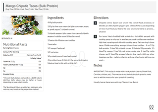 Meal plan mango chipotle tacos recipe